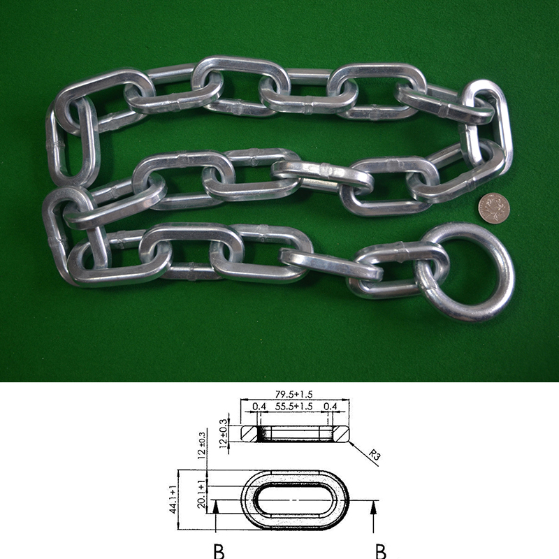 Rantaian Keluli Aloi Persegi 12mm (Penyaduran Zink Mesra alam)